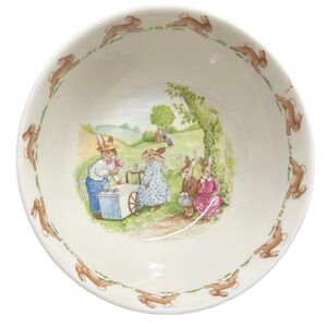 Royal Doulton Cereal Bowl 1988 “Bunnykins” Fine Bone China  Bunny Themed Bowl